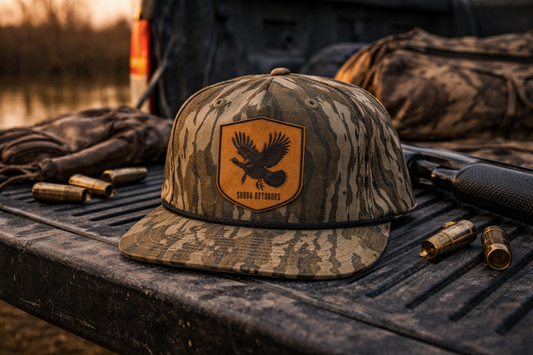 Shoba Outdoors Bottomland Camo Hat – Leather Patch Snapback