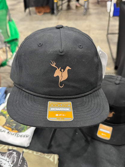 Shoba Outdoors Black Performance Hat – Minimal Logo Rope Snapback