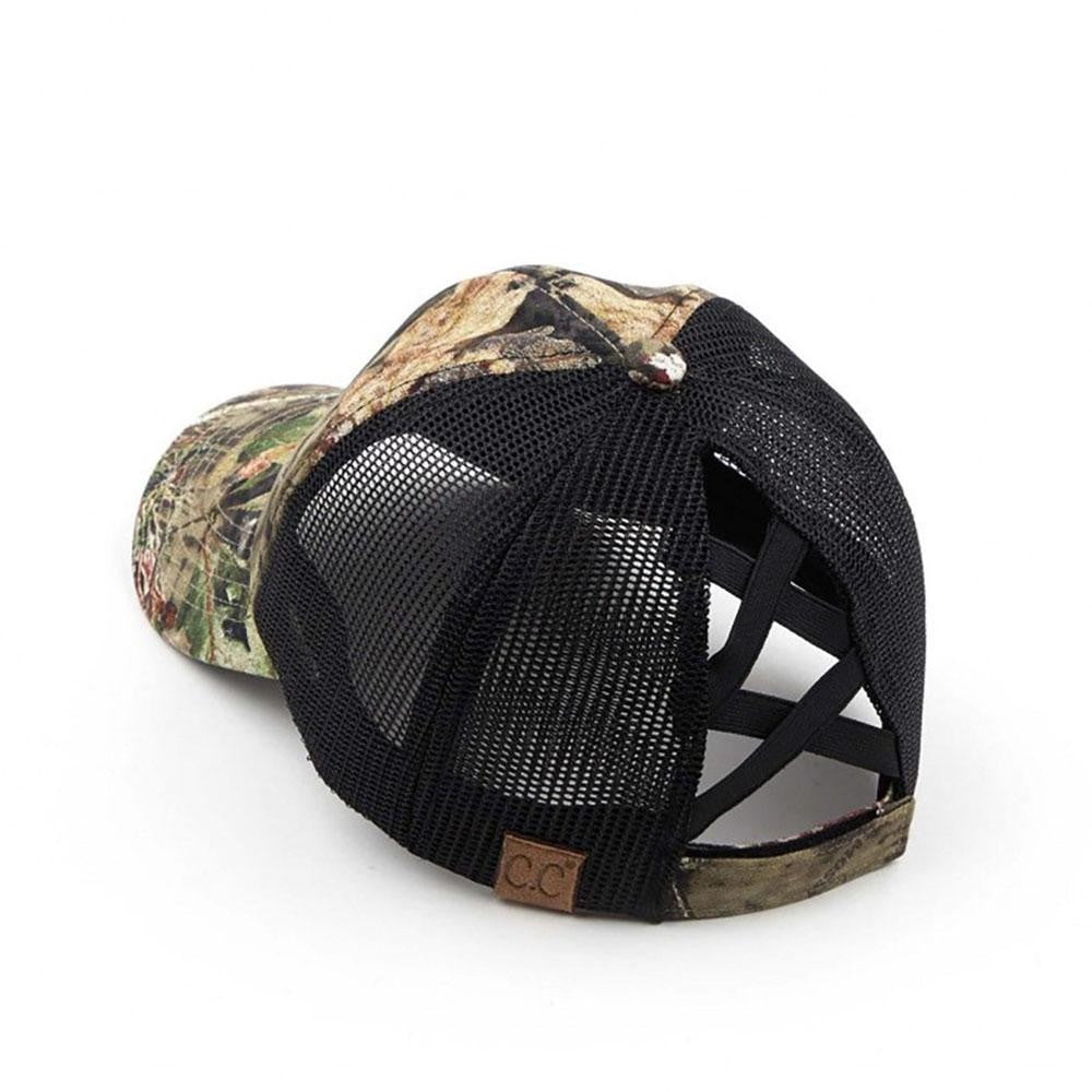 Ladies Camo Ponytail Cap